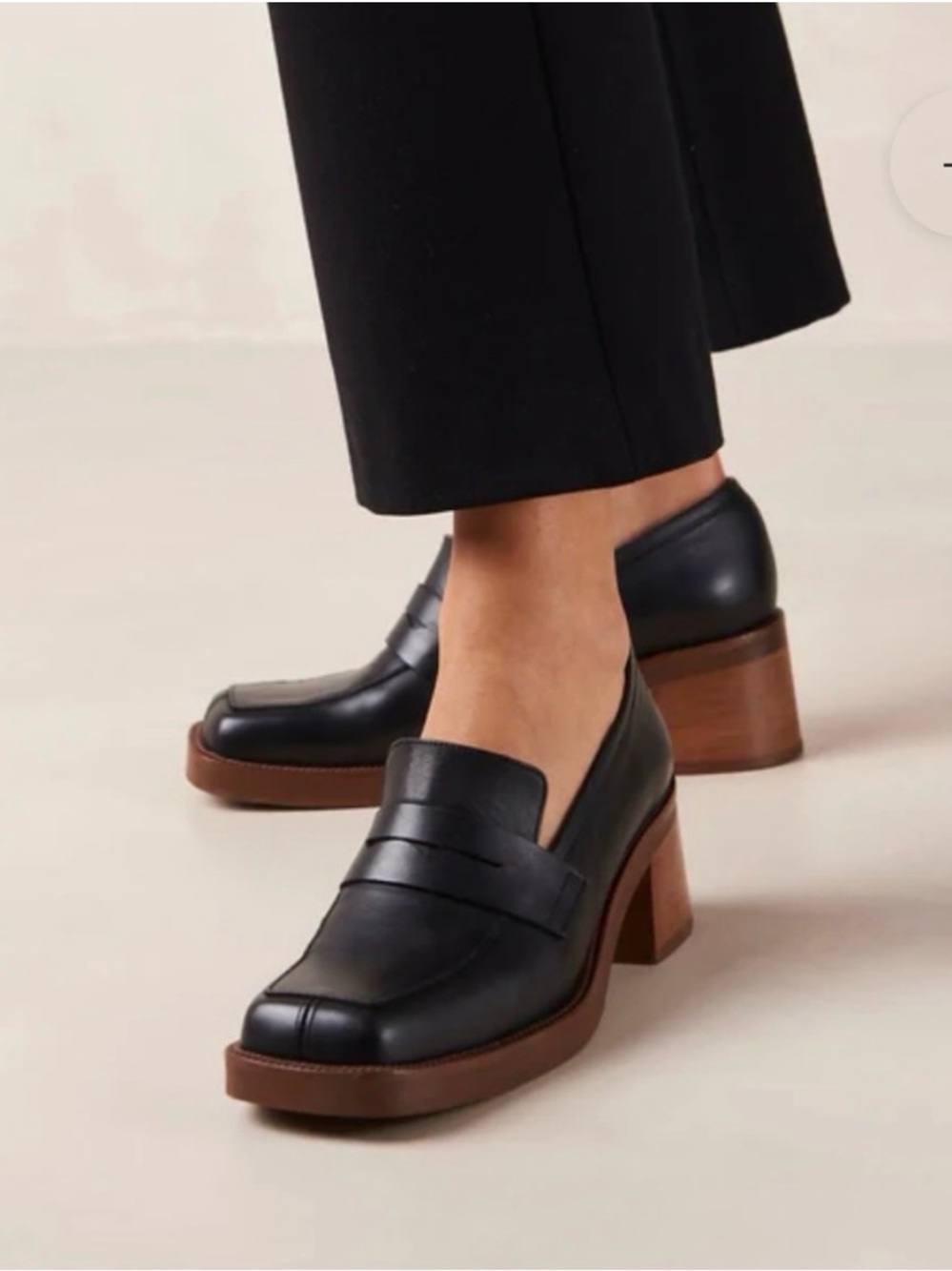 Black ALOHA heeled loafer